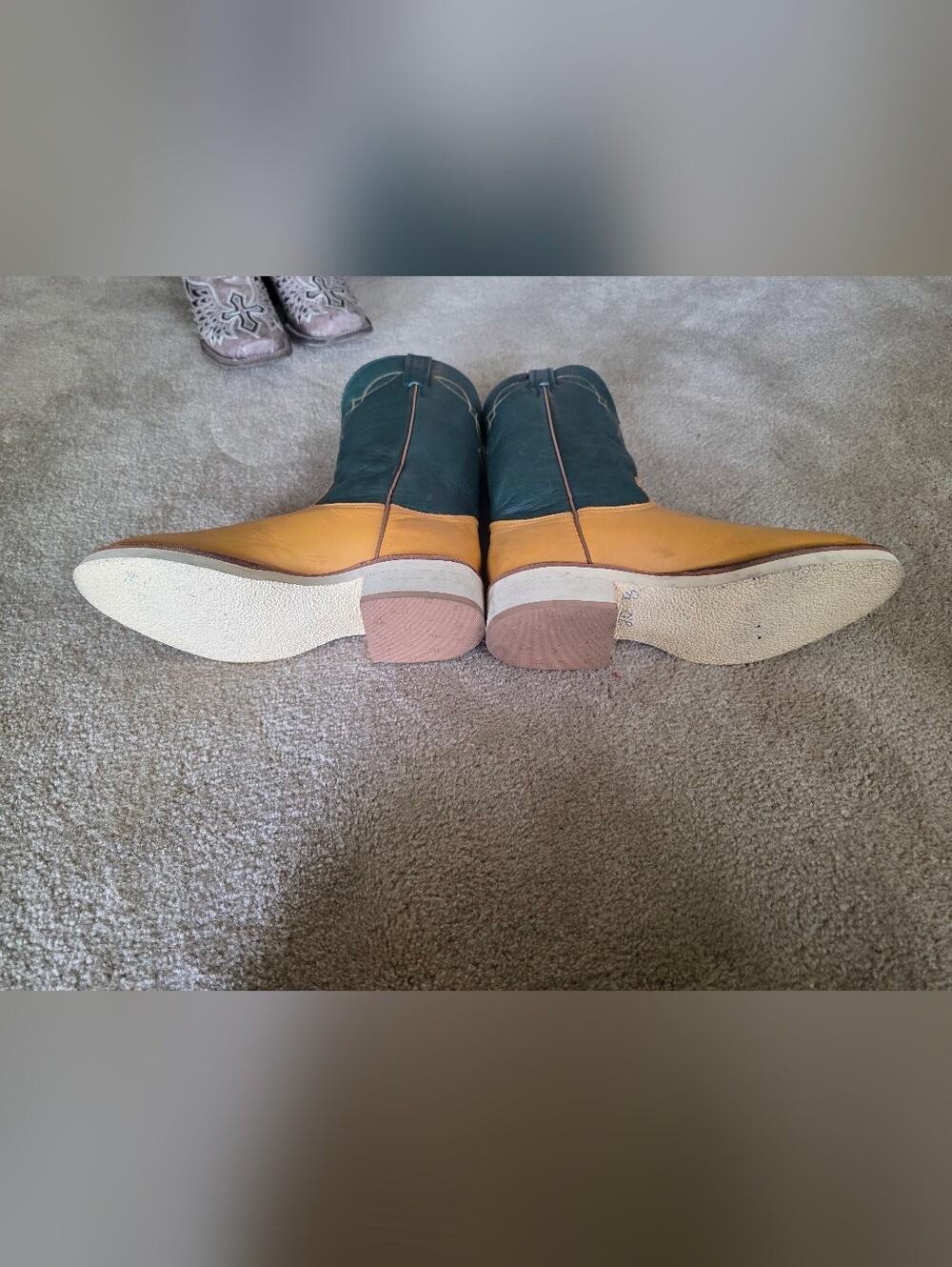 Nocona Boots | Yellow & Green | Leather | Size 8 | Guc - Picture 5 of 8